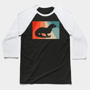 Vintage marten design badger predator sea otter Baseball T-Shirt